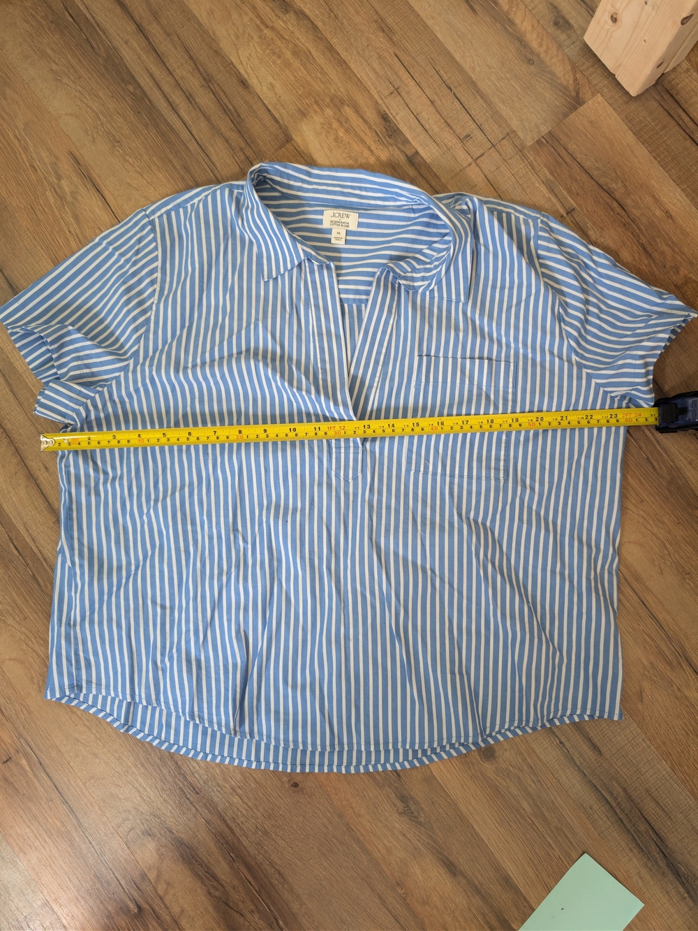 J Crew Regenerative Cotton Striped Blouse XL - NWOT